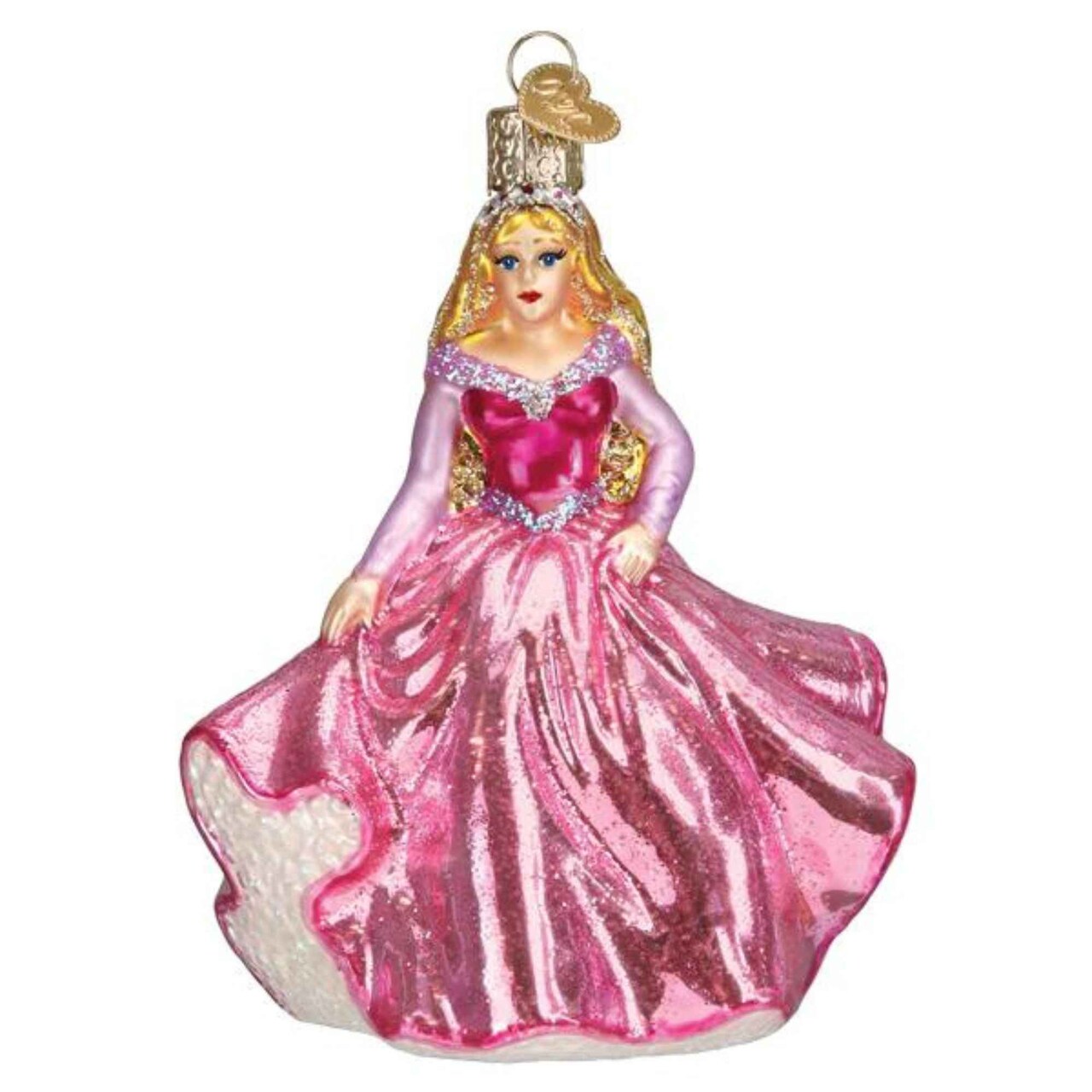 Old World Christmas 4.5 Inch Princess Tree Ornament , Fairy Tale Pink Dress